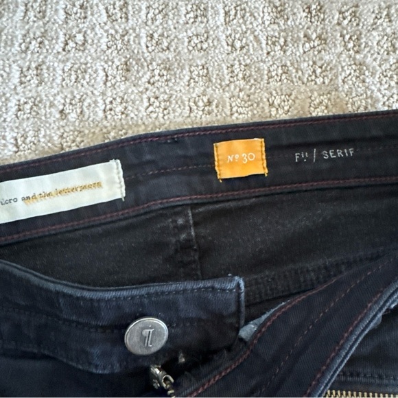 Pilcro And The Letterpress Ankle Zip Black Mid Rise Denim Jeans Sz 30 - Picture 4 of 10